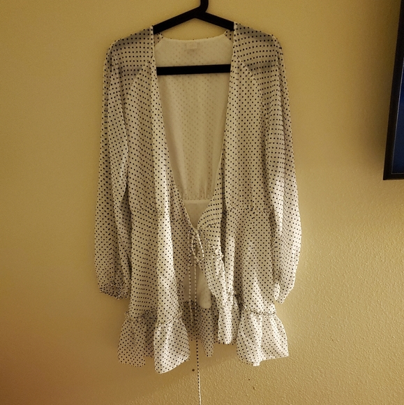 ale by alessandra Swim Tie Front Polka Dot Cover Up Poshmark